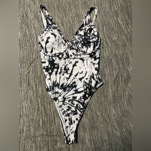 Black tie dyed one piece